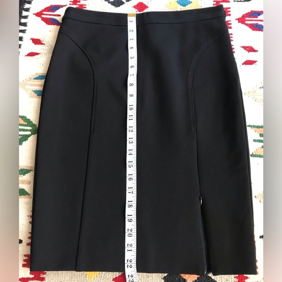 Sz 6🌹Le Chateau Zip Front Slit Black Pencil Skirt - Picture 2 of 8